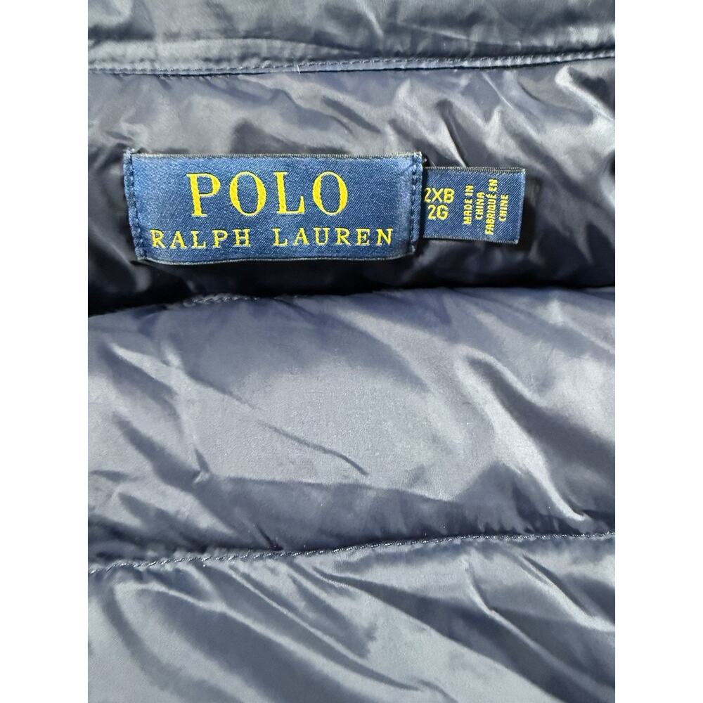 Polo Ralph Lauren Packable Duck Down Puffer Vest Mens 2XB Navy Red Pony Preppy - Picture 5 of 10